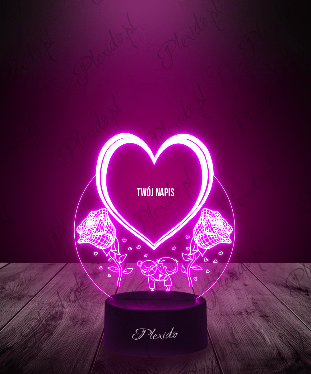 Prezent na Walentynki Lampka LED 3D Plexido Serce
